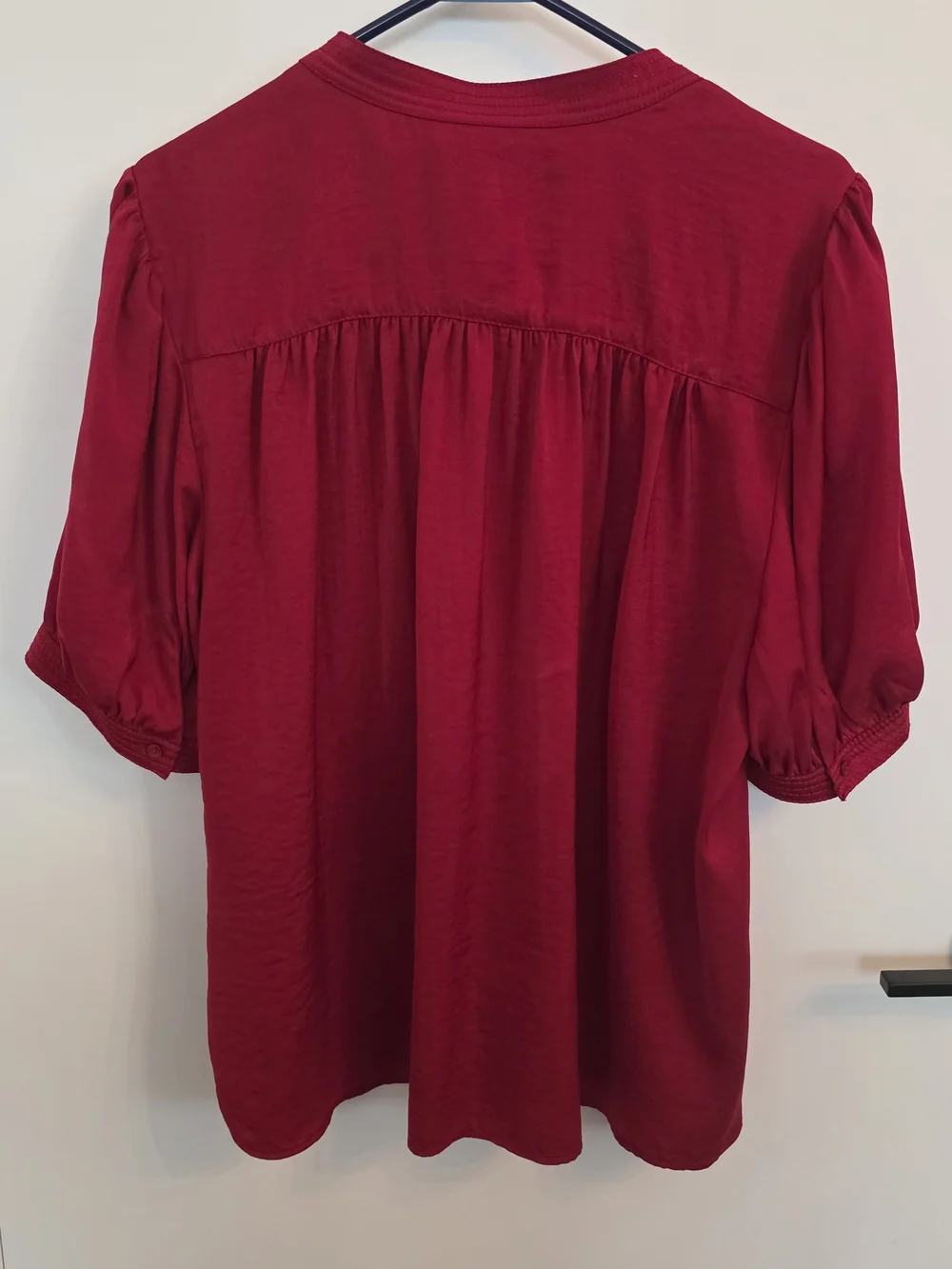 Banana Republic Red Puff-Sleeve Top